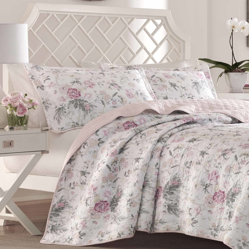 Laura Ashley Breezy Floral Reversible Quilt Set & Reviews Wayfair
